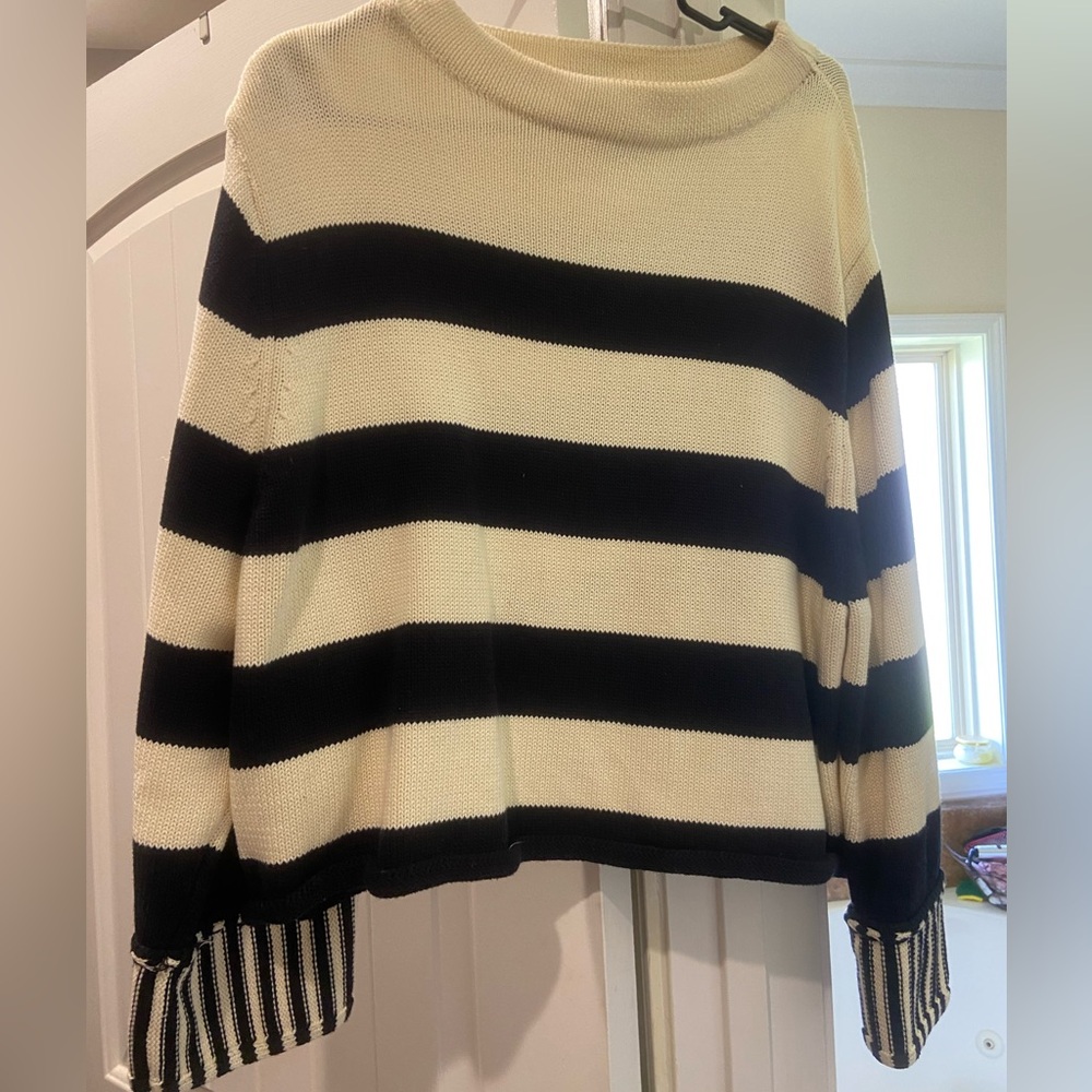 Cream & black sweater